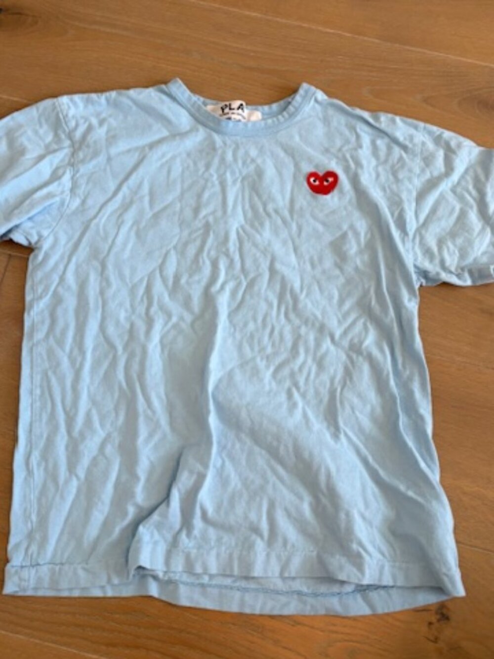 Designer COMME des Garcons blue t-shirt size XL